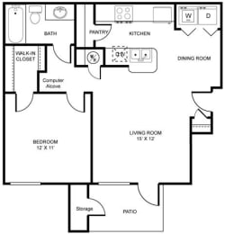 1 bed, 1 bath, 655 sqft, $1,731
