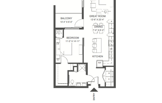 1 bed, 1 bath, 910 sqft, $1,995, Unit 124