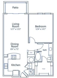 1 bed, 1 bath, 836 sqft, $1,546