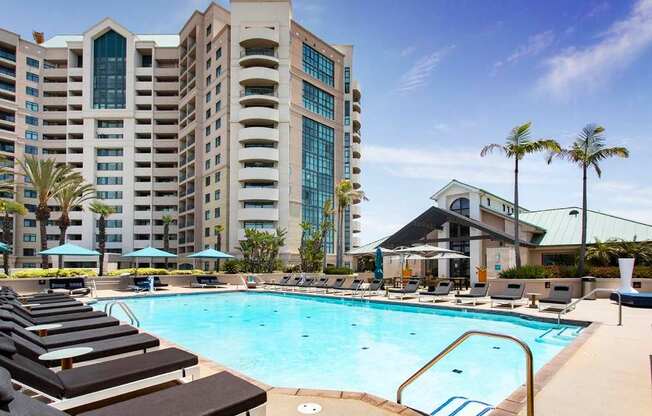 Pool With Sundecks at Towers at Costa Verde Apartments, San Diego, CA
