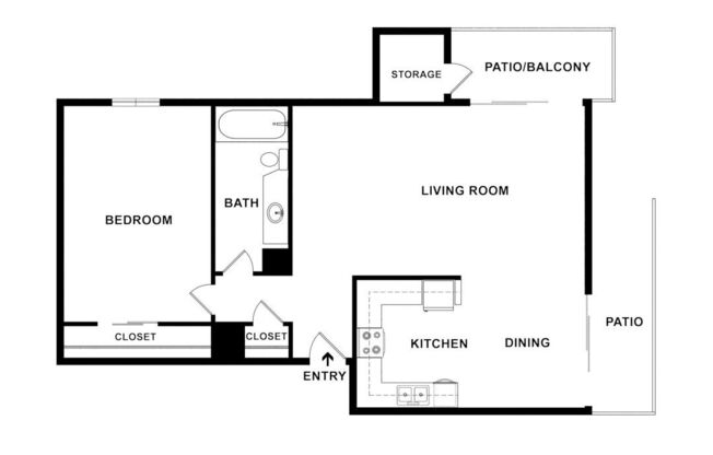 1 bed, 1 bath, 759 sqft, $1,845