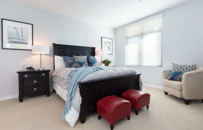 Bedroom with large windows
