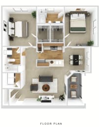 2 beds, 2 baths, 997 sqft, $1,445