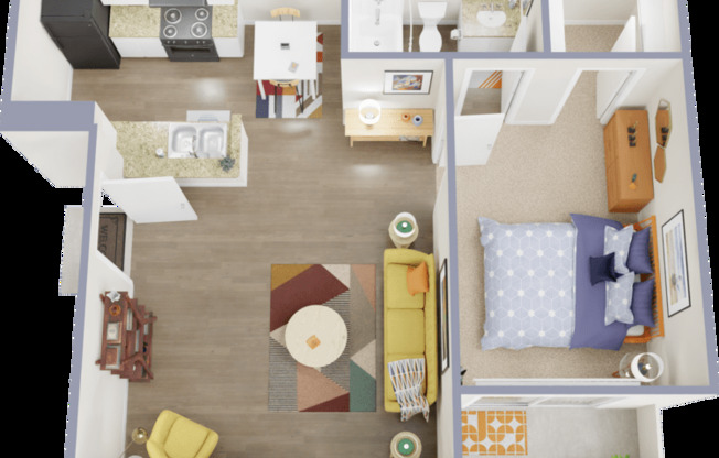 1 bed, 1 bath, 531 sqft, $699