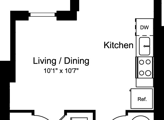 Studio, 1 bath, 516 sqft, $2,092, Unit 511