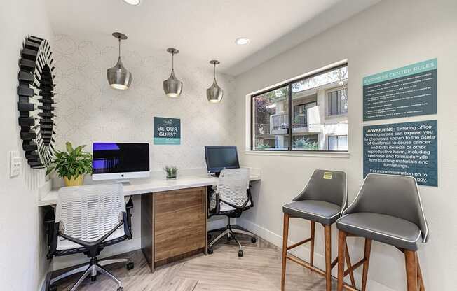 Apartments San Jose CA - Villas Willow Glen - Business Center with Computers and Desk