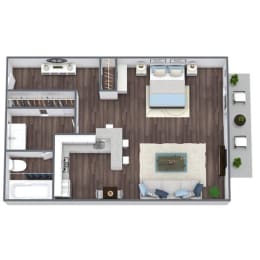 Studio, 1 bath, 432 sqft, $2,072