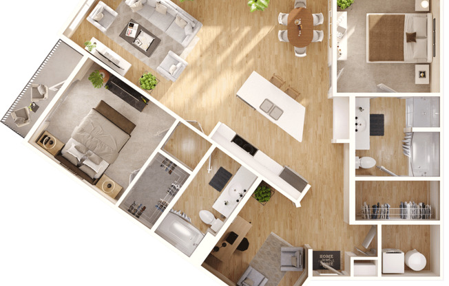 2 beds, 2 baths, 1,409 sqft, $1,995, Unit 2213