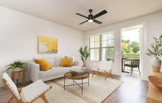 Living Room with Balcony and Hard Surface Flooring