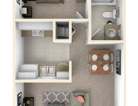 1 bed, 1 bath, 578 sqft, $740, Unit TH 238