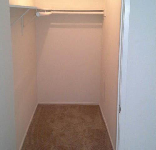 Walk in closets in the master bedroom