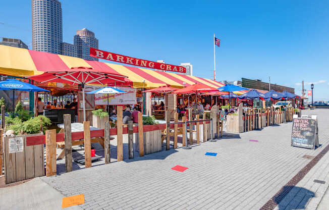 Minutes away from restaurants lining the Fort Point Channel.