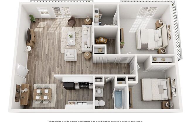 2 beds, 1 bath, 970 sqft, $1,300, Unit 603