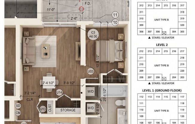 Studio, 1 bath, 363 sqft, $1,510, Unit 12