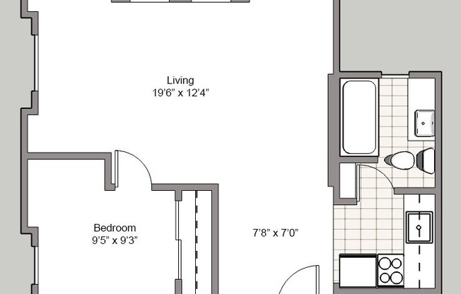 1 bed, 1 bath, 400 sqft, $1,225, Unit 014