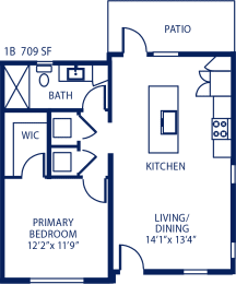 1 bed, 1 bath, 709 sqft, $2,054