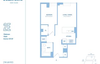 1 bed, 1 bath, 673 sqft, $2,930, Unit W02E