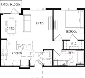 1 bed, 1 bath, 691 sqft, $1,520