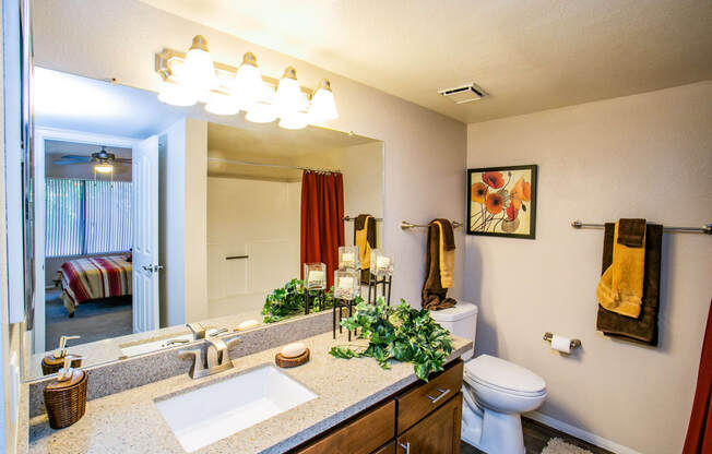 Full Bathroom with Roman Soaking Tubs at Scottsdale Hayden Apartments