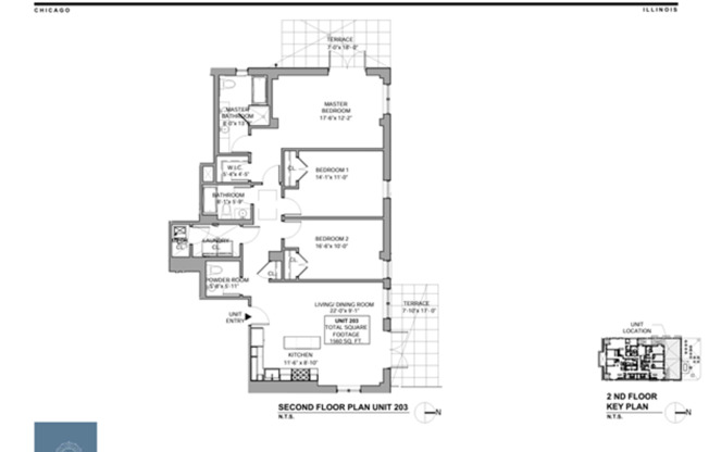 2 beds, 2.5 baths, 1,560 sqft, $5,747, Unit 802