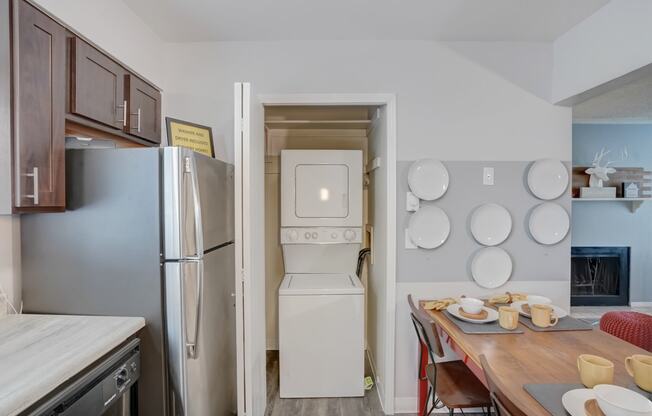 Kitchen with a  washer and dryer at Governor's Park, Fort Collins, 80525