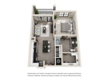 1 bed, 1 bath, 751 sqft, $1,274