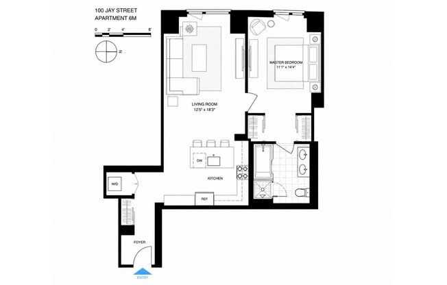 1 bed, 1 bath, 789 sqft, $4,250, Unit 6M