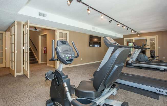 Modern Fitness Center at Louisburg Square Apartments & Townhomes, Overland Park, Kansas