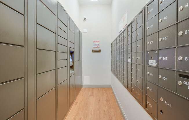 Mail room and package lockers at The Melwood, Washington, 20009