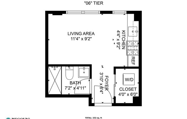 Studio, 1 bath, 233 sqft, $1,495, Unit 706