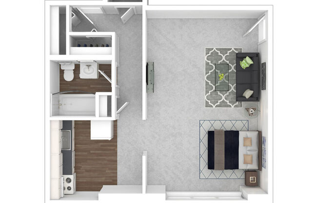 Studio, 1 bath, 503 sqft, $1,700