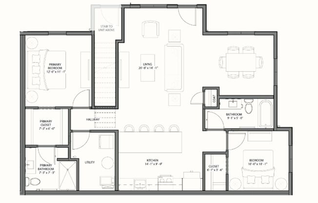 2 beds, 2 baths, 1,167 sqft, $1,925, Unit 2E101
