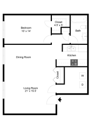 1 bed, 1 bath, 830 sqft, $1,675