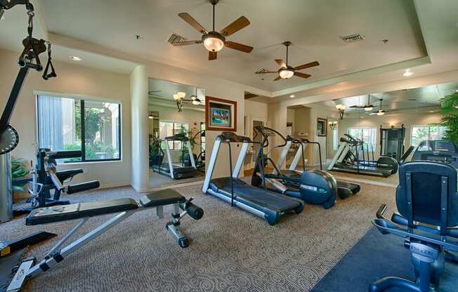 Redmond, WA Apartments for Rent - Radiate Fitness Center with treadmills, ellipticals, and more