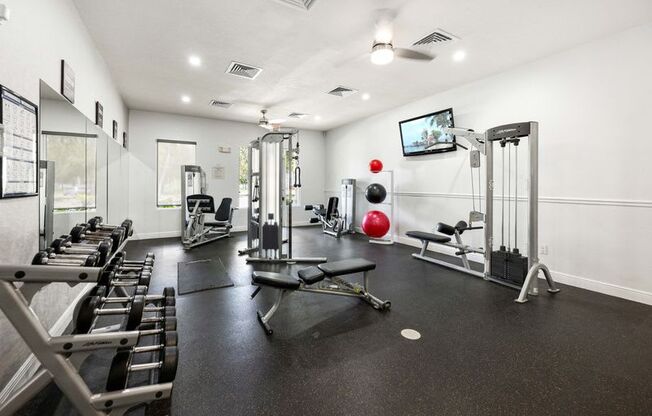 the gym at the apartments for rent