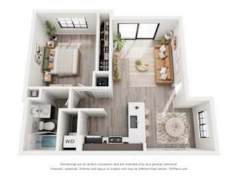 1 bed, 1 bath, 702 sqft, $1,798