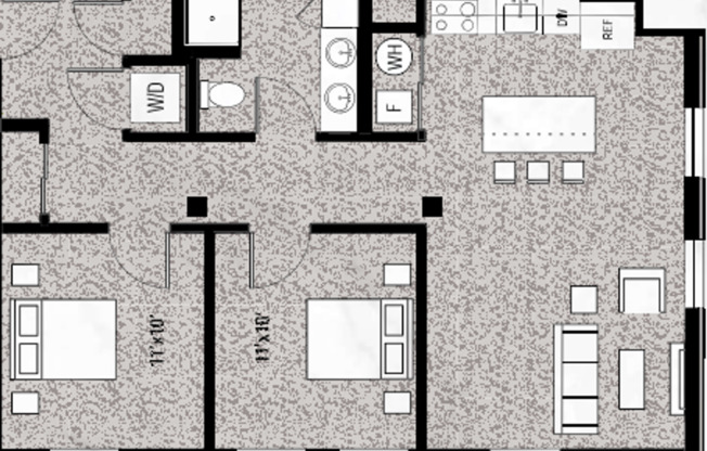 2 beds, 1 bath, 882 sqft, $1,397, Unit B502