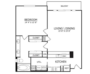 1 bed, 1 bath, 869 sqft, $1,420