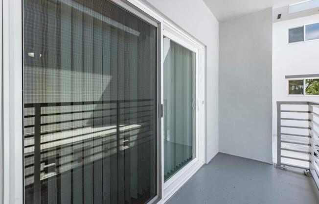 a building next to a window