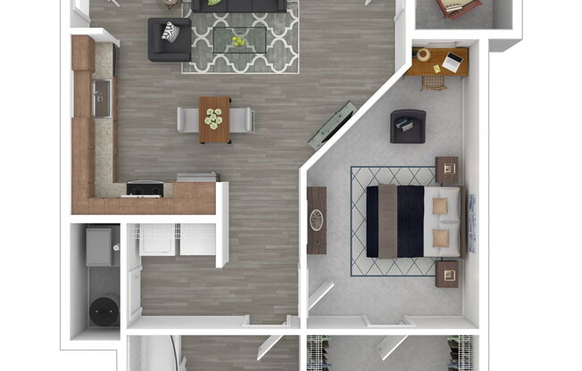 1 bed, 1 bath, 724 sqft, $1,599