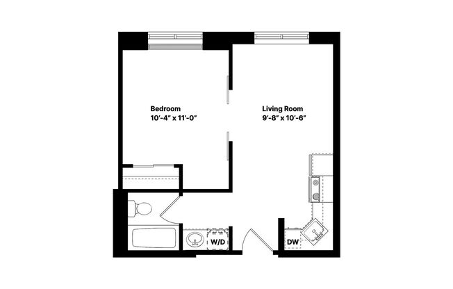 1 bed, 1 bath, 468 sqft, $1,250, Unit 303