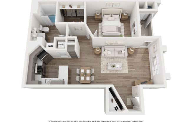 1 bed, 1 bath, 813 sqft, $1,727, Unit D10