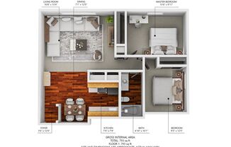 2 beds, 1 bath, 816 sqft, $750, Unit Unit 121