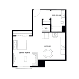 Studio, 1 bath, 569 sqft, $1,772