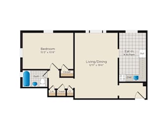 1 bed, 1 bath, 625 sqft, $1,571