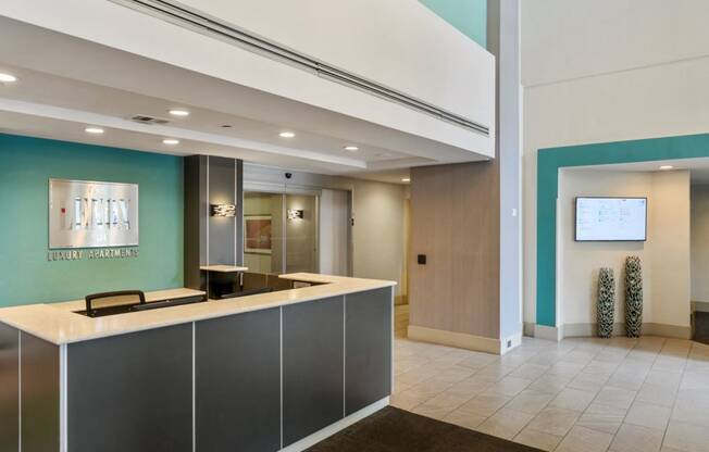 Building lobby at Lenox Club, Arlington, VA