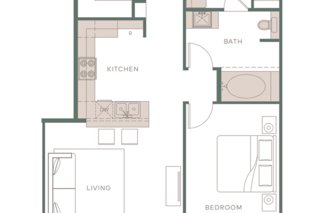 1 bed, 1 bath, 909 sqft, $1,475