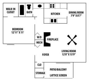 1 bed, 1 bath, 801 sqft, $1,154