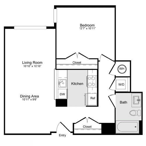 1 bed, 1 bath, 695 sqft, $2,329