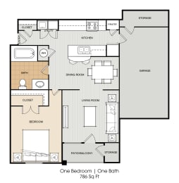 1 bed, 1 bath, 786 sqft, $1,374